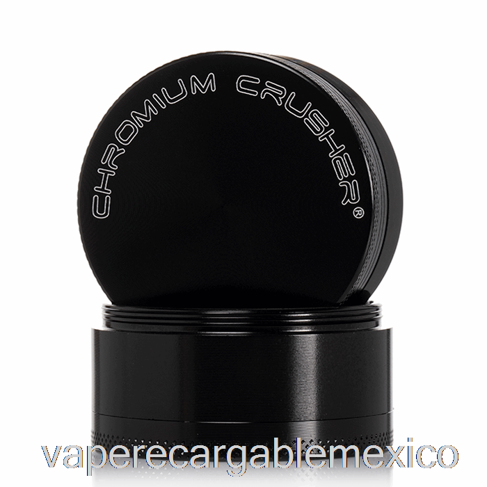 Trituradora De Cromo Recargable Vape Molinillo De 4 Piezas De 2,2 Pulgadas Negro
